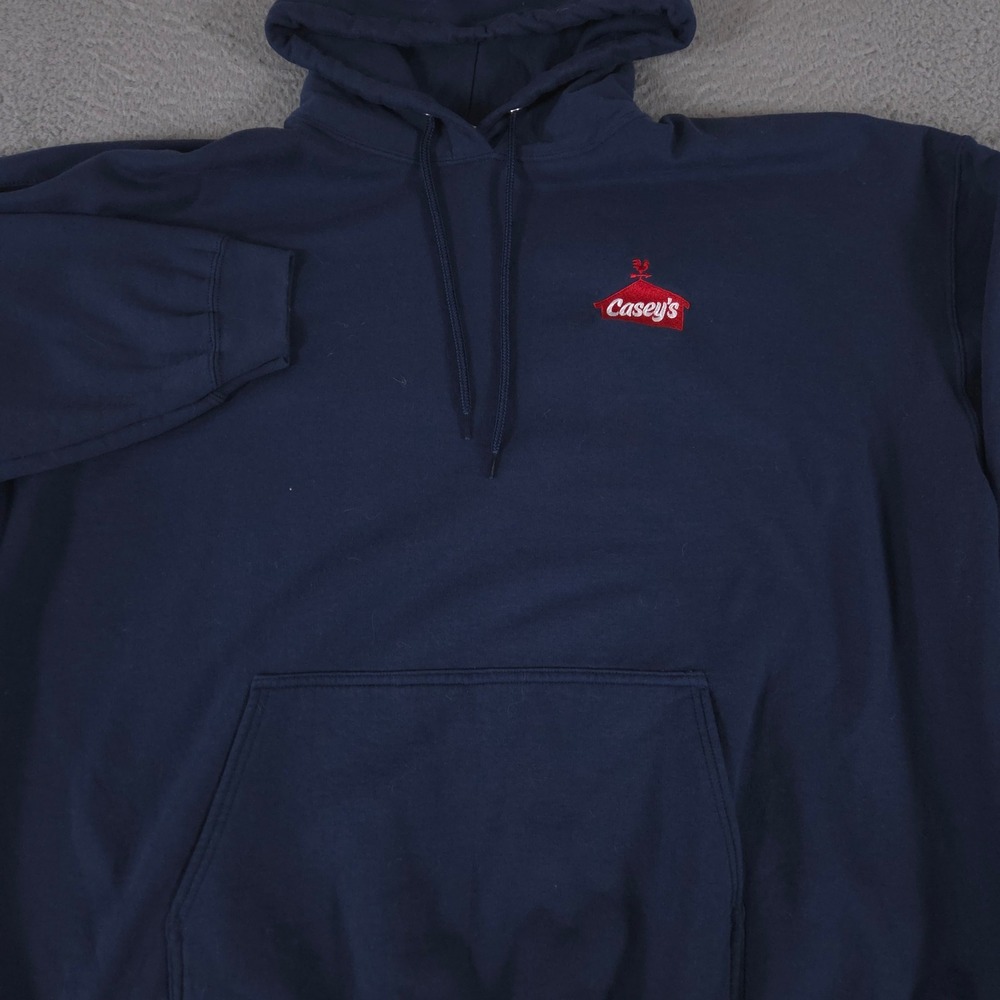 Port & Company Hoodie Mens 4XL Navy Blue Casey's Logo Core Fleece Sweatshirt